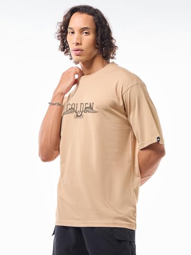 Image of Bewakoof Official Harry Potter Merchandise Men's 100% Cotton 220 GSM Graphic Print Oversized Fit Round Neck T-Shirt