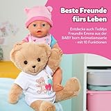 BABY Born Singender Teddy - Plüschbär mit Soundfunktion & weißem Strampler - Bewegliche Arme & Beine - Geeignet für Kinder ab 18 Monaten - singt 5 deutsche Lieder aus der Serie