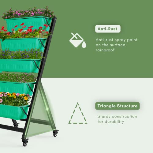 Torevsior 5 Tiers Vertical Garden Bed, Vertical Garden Planter Indoor And Outdoor, Vertical Elevated Garden Bed Perfect For Vegetables Flowers Herbs #TOP3