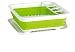 Produktbild Camp4 Faltbarer Silikon-Geschirrtrockner, 37x31x6/13cm, weiß/Lime, mit Abtropfschale