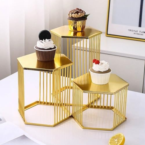 Support à cupcakes en métal doré au design chic pour buffet de réception - 3
