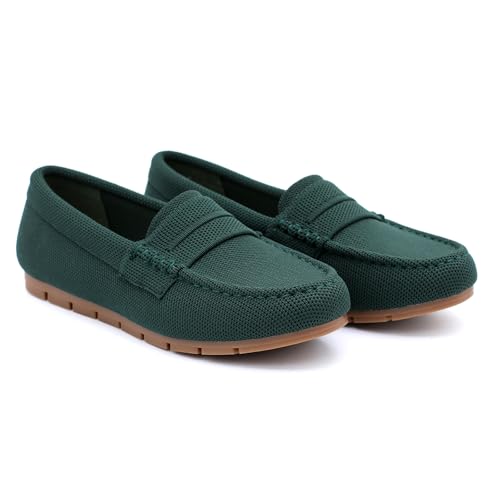 Image of Cvistpieo Loafers for Women Comfortable Dressy Casual Work Flats Lightweight & Breathable Slip On Walking Shoes Knit