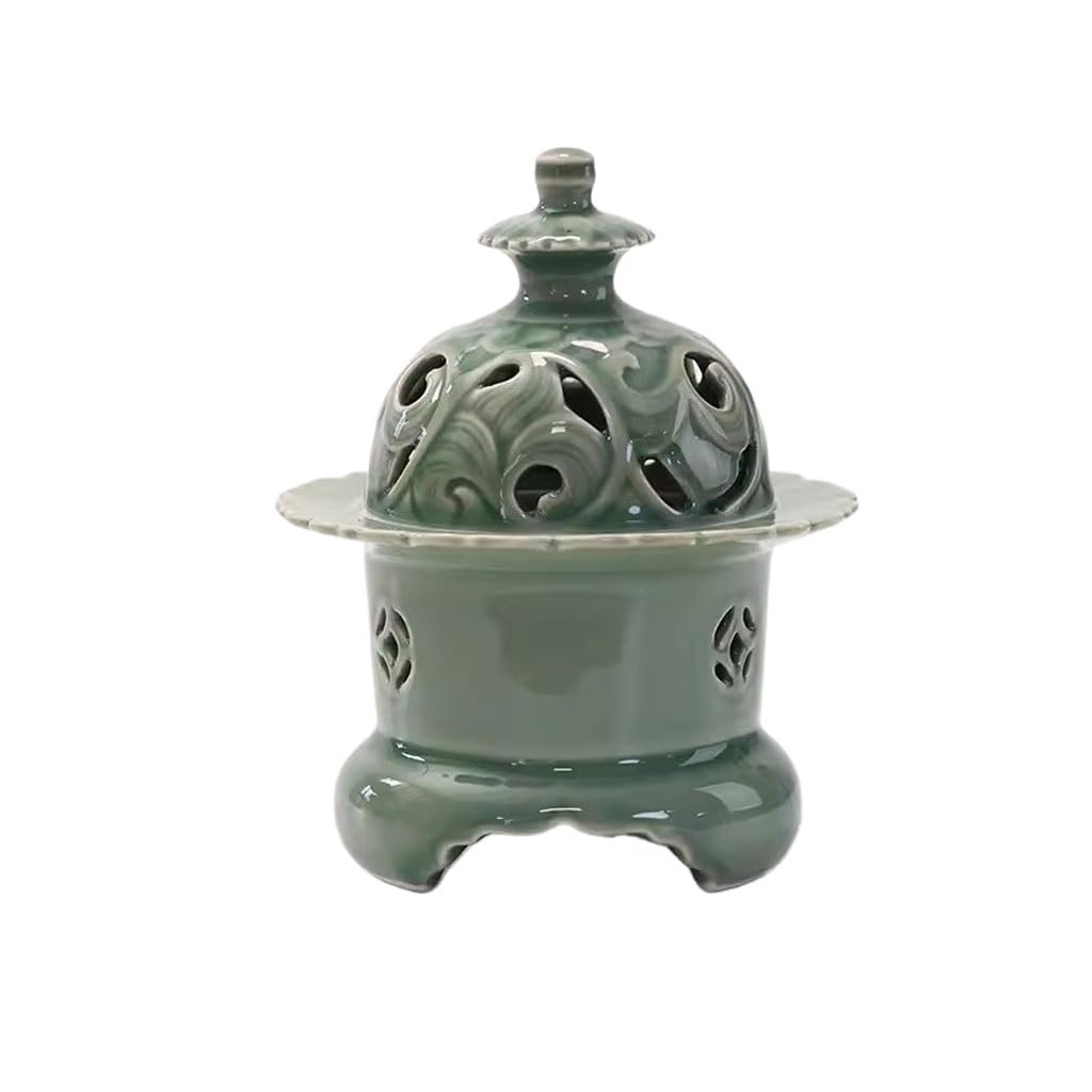 Incense Holder Base Celadon Creative Aromatherapy Stove Household Indoor Plate Incense Burner Tea Tower Festival Gift