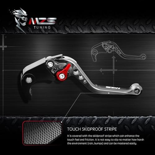 MZS Black Motorcycle Brake Clutch Levers Short Adjustable CNC Compatible with GSXR 600 97-03 / GSXR 750 96-03 / GSXR 1000 01-04 / GSXS 750 11-23 / SV650 16-21 / DL650 11-21 / GSX250R 18-22 - 5