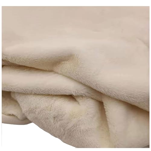 NIANTONG Tissus de Fausse Fourrure Poils Courts 160x50cm Imitation Fourrure en Peluche pour Travaux Manuels Couture Loisirs Créatifs Vêtements Tapis Couverture(Color:Blanc Laiteux)