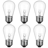 S14 Replacement Light Bulbs for String Lights, 11 Watt E26 Medium Standard Base, S14 Clear Glass Bul