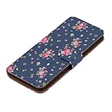 32nd Floral Series 2.0 - Design PU Leather Book Wallet Case Cover for Samsung Galaxy A51 (2020), Designer Flower Pattern Wallet Style Flip Case With Card Slots - Vintage Rose Indigo - Image 5
