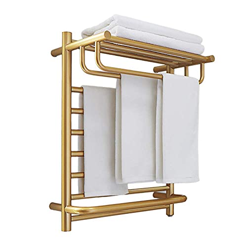 CLRAWSHB Toallero eléctrico - Calentador de Toallas de Pared, Calentador de Toallas eléctrico 650X500x290 mm con Estante, toallero Que Ahorra Espacio y Ahorra energía, 70W