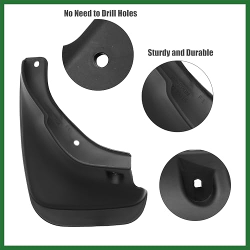 Image of Motoforti Front and Rear Mud Flaps Splash Guards Fit for Toyota Corolla Sedan 1993-1997 - Pack of 4 Black Long-Lasting