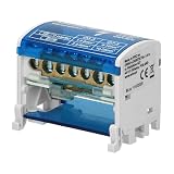 Miratic 2-reihiger Verteilerblock Hutschiene TH35 | Verbindungsklemme für Schaltschränke Verteiler und Elektroinstallationen (7 Drähten)