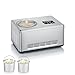 Produktbild SEVERIN 2-in-1 Eismaschine mit Joghurtfunktion, Kompressor Ice Cream Maker für Eis, Sorbet und Frozen Joghurt, Speiseeismaschine inkl. zwei Eisbehälter, Edelstahl-gebürstet, EZ 7406