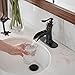 BWE Waterfall Bathroom Faucet Oil Rubbed Bronze Antique, Single-Handle One Hole Sink Faucet for Farmhouse Bath Vanity Lavatory Restroom, Solid Brass Construction