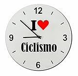 EXCLUSIVO: Vidrio de reloj "I Love Ciclismo" una gran idea para un regalo para su pareja, colegas y muchos más! - reloj, Regaluhr, Regalo, Amo, Made in Germany.