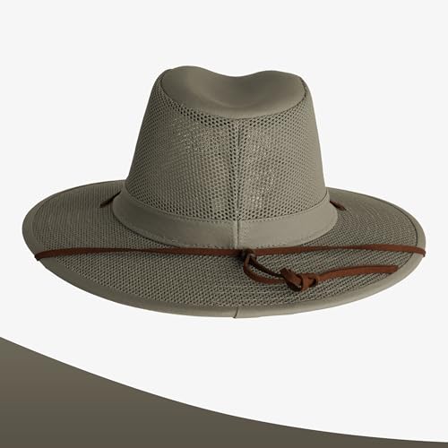 Image of Henschel Hats Original Aussie Breezer - Wide-Brim Sun Hat for Men with Adjustable Chin Cord | Perfect Men's Summer Hat