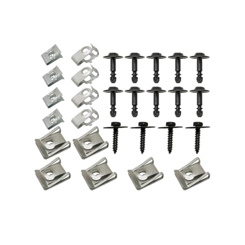 Image of 4G0863821B Radiator Support Cover Splash Guards w /Clips Replacement for 2011-2018 Audi A6 (4G /C7) A7 (4G) Front Lower Engine Under Cover Set 4G0863821F,4G0863822C,4G0863822J