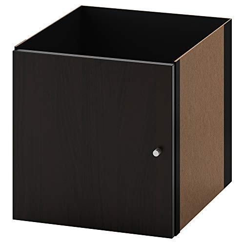 Insert Kallax avec porte de 33 x 33 cm au design noir-marron moderne - 2