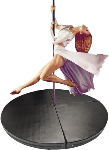 Adjustable Dance Pole Crash Mat - Gymnastics Yoga Fitness Safety Mat for Pole Dancing, 1.2in/2in/4in Thickness, Black, 140cm/4.6ft, 3cm/1in Thick