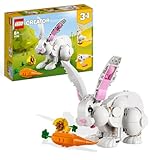 LEGO Creator 3-en-1 31133 Le Lapin Blanc, Jouet avec Animaux, dont Figurines de Poisson, Phoque et Perroquet, Construction pour Enfants Dès 8 Ans