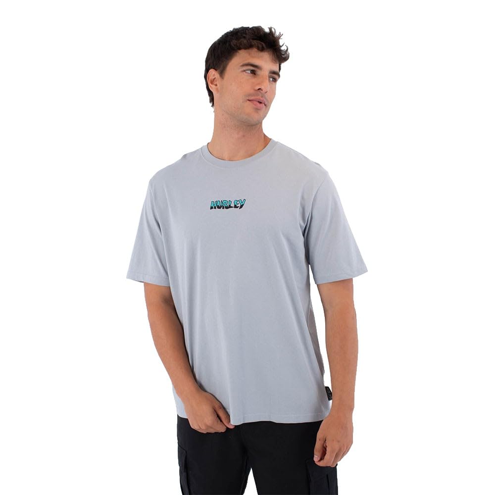 Hurley Mens Short Sleeve Etam Scar T-Shirt, Blue, L EU