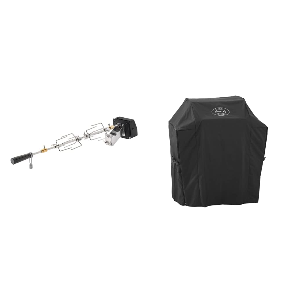 RÖSLE Premium-Drehspieß, Traglast 10 kg & Abdeckhaube BBQ-Station VIDERO G3/G3-S, Hochwertige Schützhülle aus 100% Polyester mit PU-Beschichtung, praktischer Reißverschluss, wetterfeste Abdeckung
