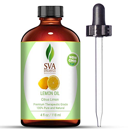 SVA ORGANICS 100% Pure Cold Pressed Lemon Oil 4 OZ (118 ML) Virgin/UNREFINED
