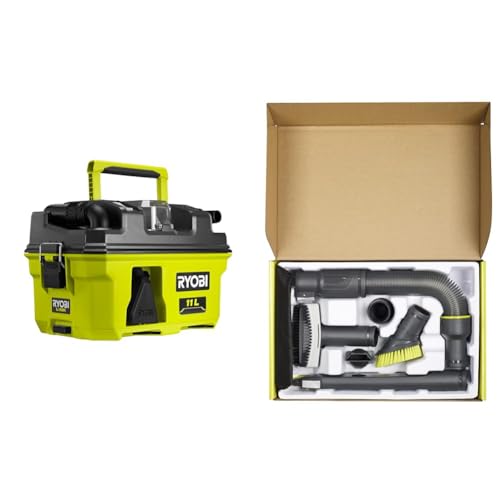 RYOBI - Aspirateur Eau et poussière 18V - 105 AW - 1500 L/Min - 11 L - RV1811 & Kit 6 Accessoires...