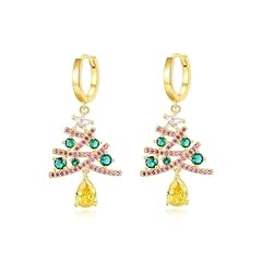 B2:Golden Christmas Tree Earrings
