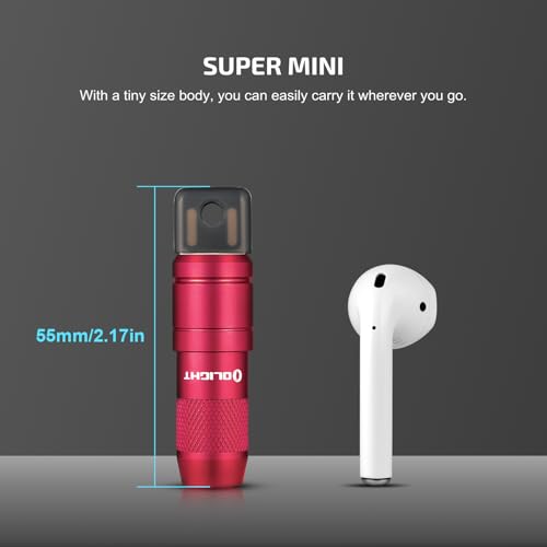 Image of OLIGHT IMINI 2 EDC Rechargeable Keychain Flashlight, 50 Lumens Compact and Portable Mini LED Keyring Lights with Built-in Battery Ideal for Everyday Carry and Emergencies (Passionate Red) (Pack of 2)