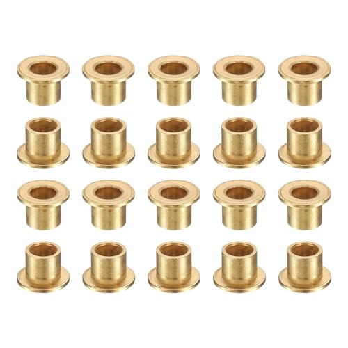 uxcell 20Pcs Flange Sleeve Bearings, 6mm Bore x 8mm OD x 8mm Length, Self-Lubricating Sintered Bronze Bushings