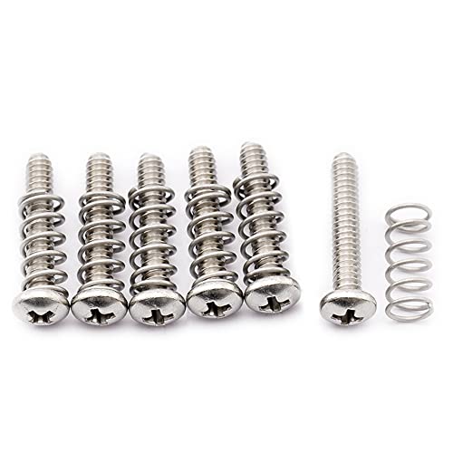 Musiclily Pro #4-40X5/8" Stainless Steel Saddle Intonation Screws and Springs Set for Fender Strat Style Electric Guitar Tremolo Bridge (Set of 6) - Image 4