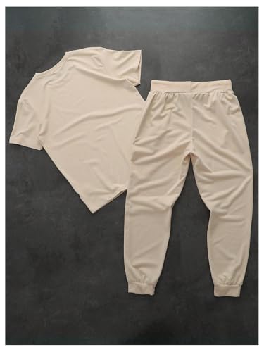 Men's Jogging Suits 2 Piece Set Letter Graphic Tees and Drawstring Sweatpants Tracksuits2