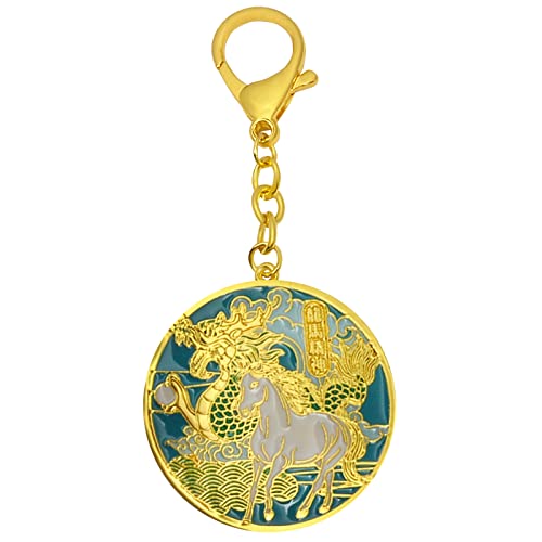 Porte-clés amulette Loong Ma Jing Sun W5323 cadeau Spirit Essence