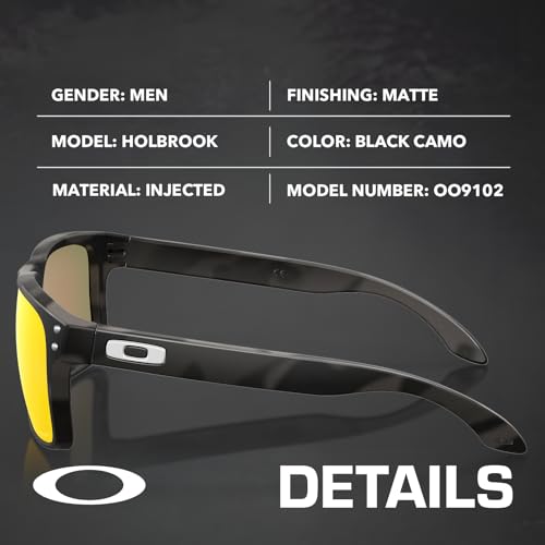 Image of Oakley HOLBROOK BLACK CAMO COLLECTION OO9102 Sunglasses With Official Kit | Non-Polarized, Men's Sunglasses