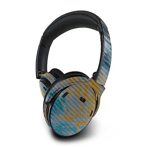 Image of MightySkins Carbon Fiber Skin Compatible with Bose QuietComfort 45 Headphones Ocean Marble | Protective, Durable Textured Carbon Fiber Finish | Easy to Apply | Made in The USA