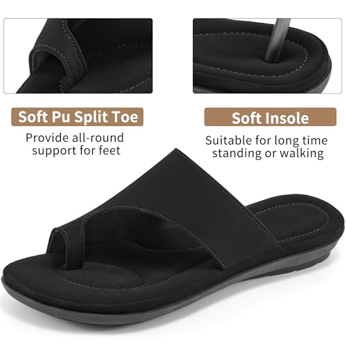 Image of Reimferce Summer Flat Sandals for Women: Comfortable Walking Dressy Slides for 2026 - Ladies Orthopedic Casual Shoes Indoor Outdoor