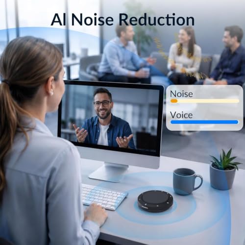 Image of Conference Speakerphone - 2 AI Noise Reduction Mics, 360 Voice Pickup