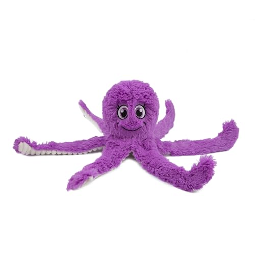 Image of Best Pet Supplies OctoMutant Crinkle Plush Dog Toys for Interactive Play, Puppy and Senior Indoor Play, Colorful Octopus Toy Shape, Soft Head Stuffing, Cute and Cuddly - Purple