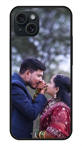 Image of NDCOM for Customised iPhone 15 Plus Cover Case | Back Cover iPhone 15 Plus | DIY Personalised Photo Design | Customized Gift Custom Text Name Printed Metal Case