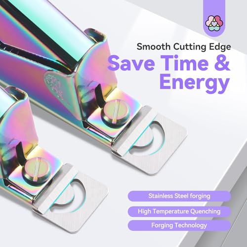 Image of SAVILAND Chameleon Acrylic Nail Clipper with 15PCS Magnetic Sizer Trimmer | Features sharp trimmer for false tips. Professional manicure tech tools and accessories for salon and DIY home use.