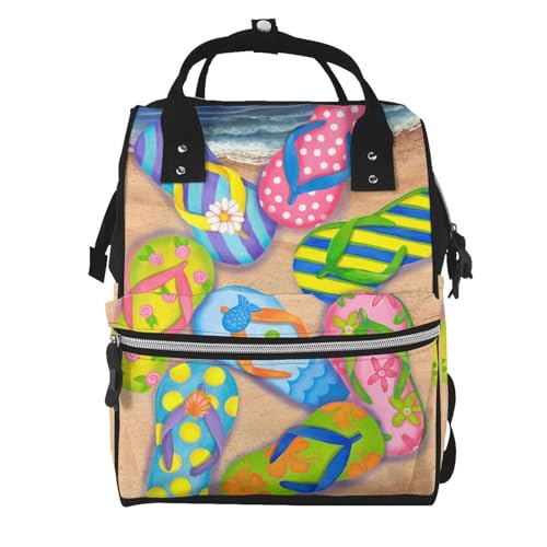 YHLKLWKSZC Mummy Diaper Bag Backpack Funny Flip Flops Slippers Art Print Large Capacity Mummy Maternity Bag Multifunctional Diaper Backpack 3d Print Travel Backpack For Mom, Gifts For Mother'S Day