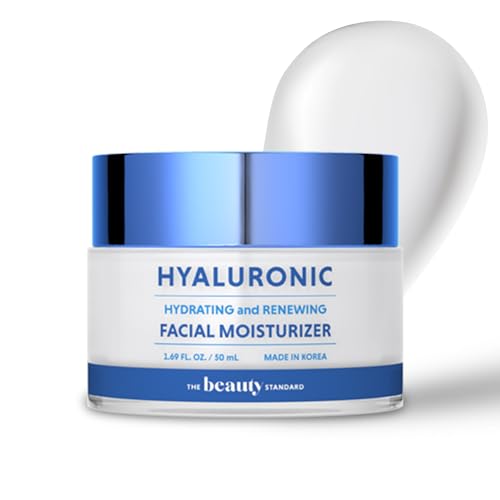 Hyaluronic Acid Daily Face Moisturizer - Long-lasting Hydration, Anti-Aging, Skin Firming - Dermatologist Tested, Korean Skin Care - 1.69 fl. oz