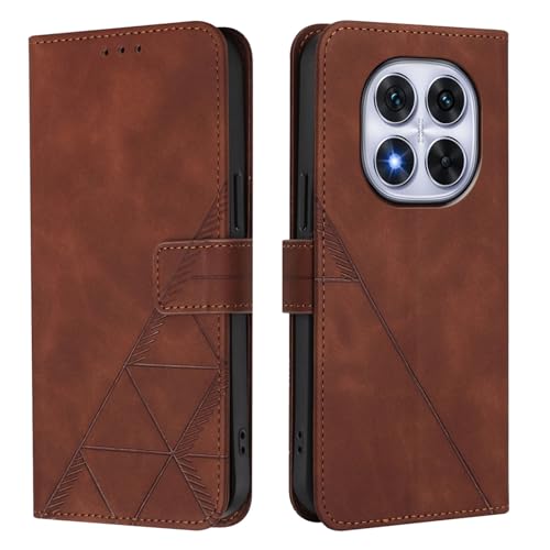 Asdsinfor PU Leather Flip Wallet Case for Redmi Note 14 Pro 4G, YBS Brown