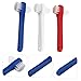 NOLITOY 3Pcs Small Dual-Head Denture Cleaning Toothbrushes for Adults Soft Bristle Dental Brush Ergonomic Grip for Effective Oral Care