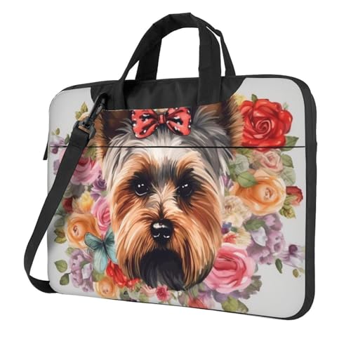 Bolso de hombro para laptop con diseño floral unisex miniatura 1