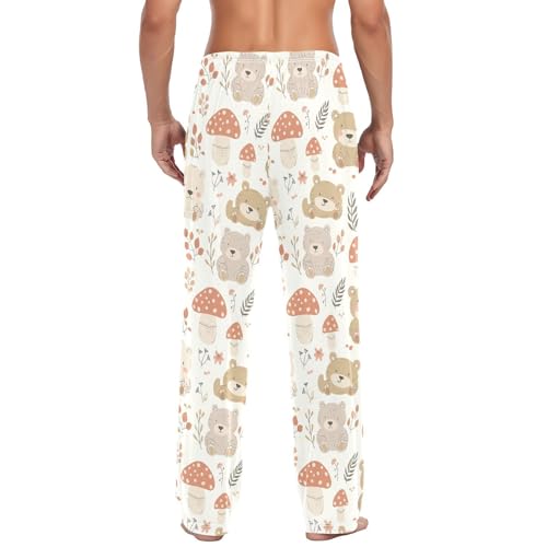 Bear Toys Men's Pajamas Pants Cotton Sleep Bottoms Pants Lounge Sleepwear - S3