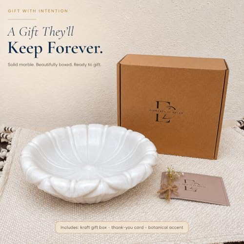 Image of Marble Urli Bowl for Home Decor | Handcrafted Floating Bowl, Decorative Centerpiece for Living Room, Luxury Stone Urli Dish, Pooja Decor & Festive Gift Item (Round Lotus Urli /9 Inch)
