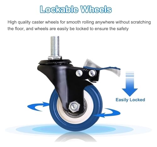 Soporte móvil universal para TV con ruedas y estante miniatura 5
