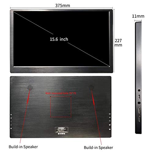 Kenowa-Pantalla-LED-portatil-Ultra-Delgada-HD-de-156-Pulgadas-Pantalla-IPS-IPSp-para-Juegos-Monitoreo-CNC-Alimentado-para-USBHDMI-con-Conector-para-Auriculares-Estuche-de-Cuero