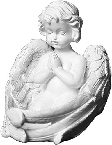 Yqjymfz Praying Cherub Statues With Wings,Angel Collectible Figurines,Indoor Outdoor Home Garden Decoration,Bonded Marble Resin Vintage Ornaments White 13X14.5X15.5Cm(5X6X6Inch) #TOP18