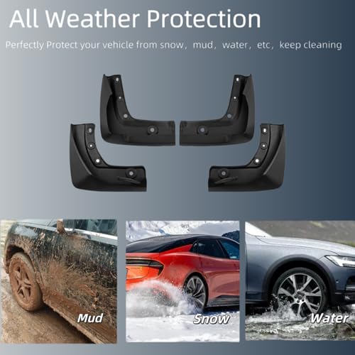 Image of Custom Fit Mud Flaps for 2023-2026 Honda Pilot (Models with Factory Small Wheel Lips), No Drill PP Material Splash Guards, All Weather Tire Protector Car Exterior Accessories